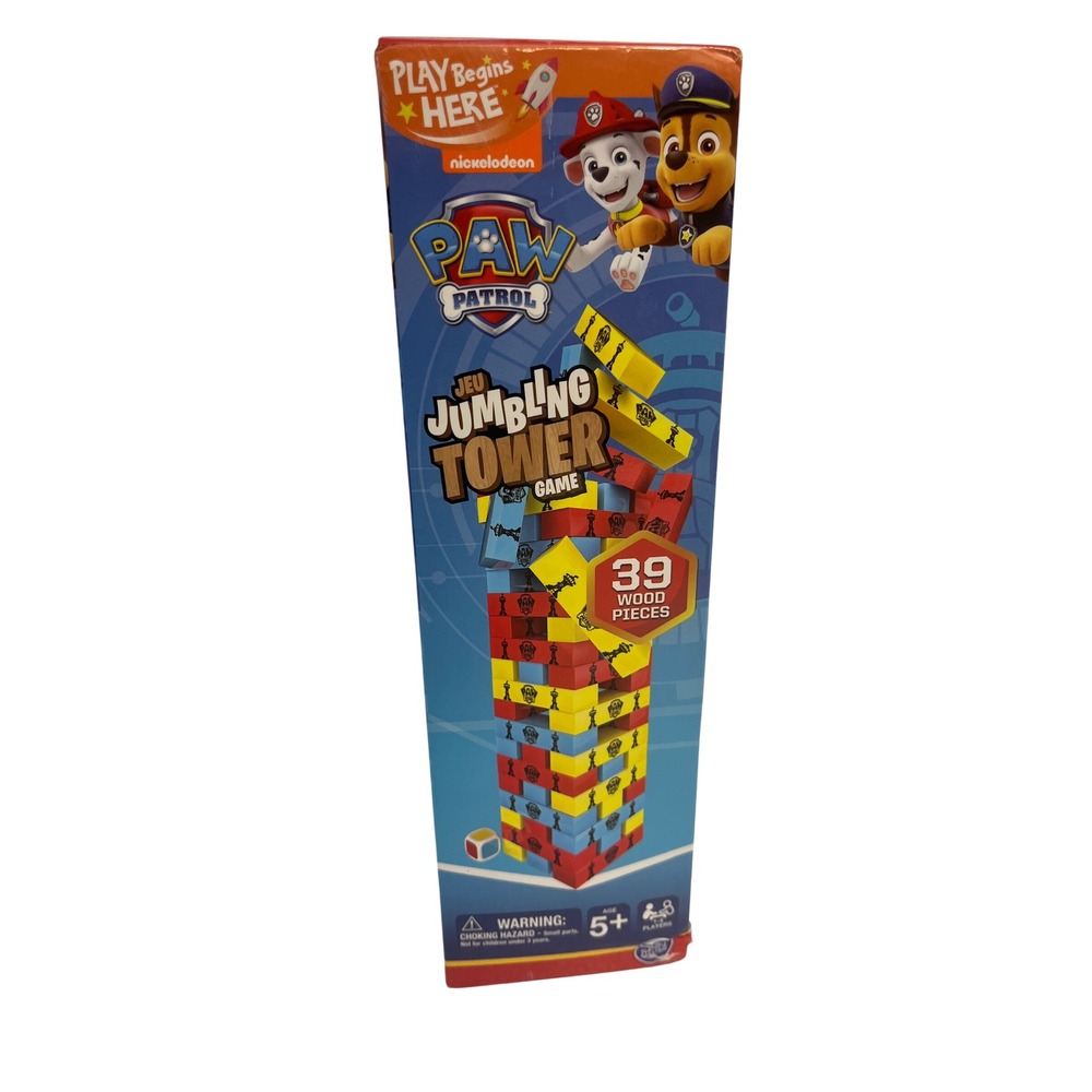 Nickelodeon Paw Patrol Jumbling Tower Wooden Stacking Game 39 Pieces Chase